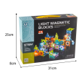 49 PCs Magic Magnetic Paradise Light Building Blocks Assembling for Kids 3D Lighting Bricks set Intelligence Toys Orbital Sliding Ball Pipe Colorful Marble Running Toy. 