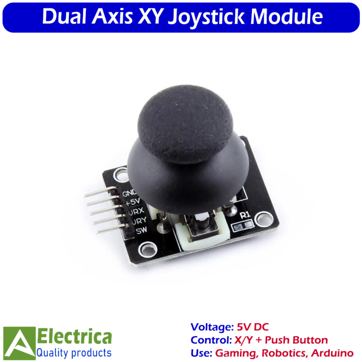 Dual-Axis XY Joystick Module Controller for Arduino, Robotics, Gaming Projects, PS2 Style with Push Button, Smooth Control & High Accuracy Sensor by Electrica