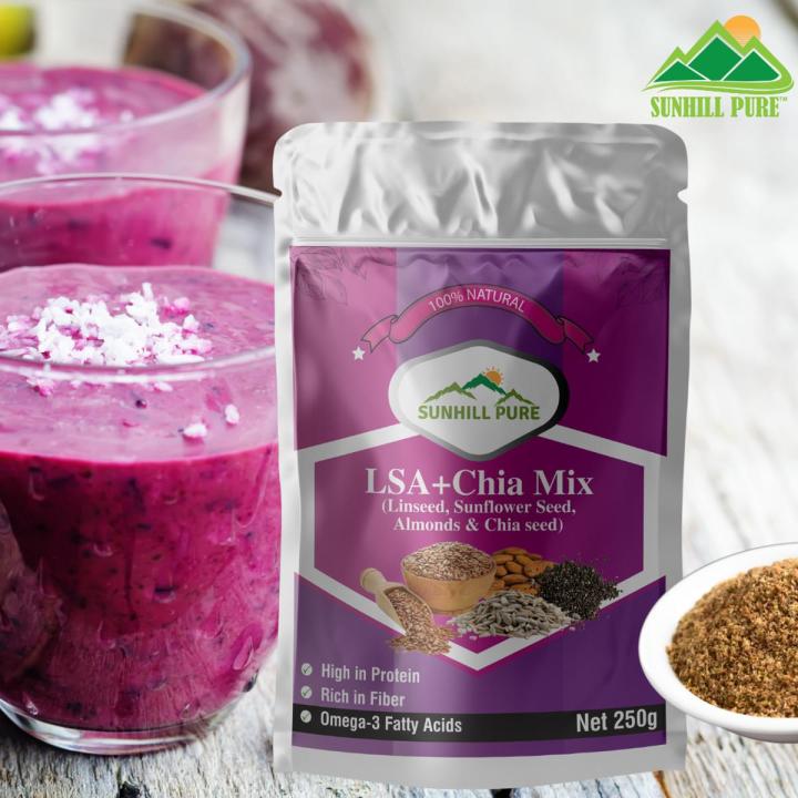 LSA + Chia Mix | Powder of Linseed/Flaxseed Sunflower Seed Almonds and Chia | 250g