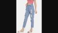 Boyfriend Fit Mid Rise Highly Distressed Jeans 3. 
