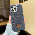 Luxurious diamond-filled iPhone15promax rhinestone mobile phone case for Apple 15 and 14pro diamond-encrusted protective cover for women. 