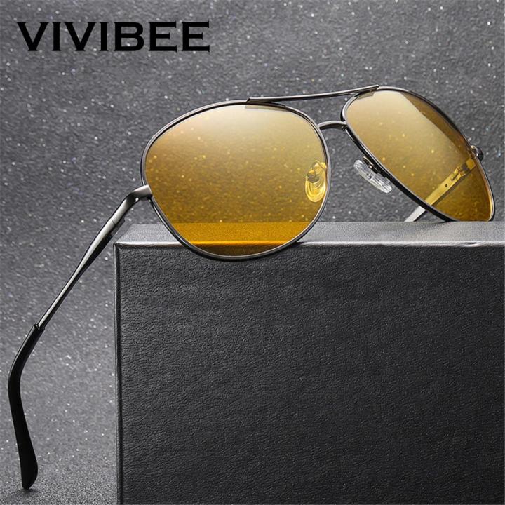 VIVIBEE Pilot Night Vision Glasses for Driving Nocturna Yellow
