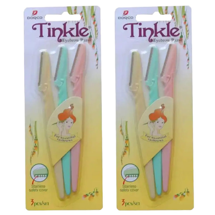 Tinkle Pack of 3 - Girls Hair Razor with Stainless steel blades