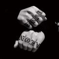 Finger Tattoo Stickers Letter Small Pattern Waterproof Personality Cool Tattoos Men Black Hand Back Temporary Tattoo Women. 