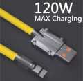 Mix Colour Universal 120W Liquid Silicon Fast Charging Data Cables For  Lightning -- Type-C --  Micro USB  --  5mm Thickness For -Samsun - Redmi - Oppo - Realme - Oneplus - Xaiomi - Infinix - Vivo - Google Pixel - iPhone - Tecno. 