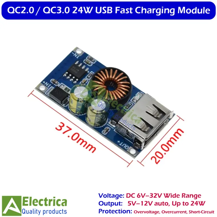 6-32V%20to%205V%20QC2.0%20/%20QC3.0%2024W%20USB%20Fast%20Quick%20Charger%20Module,%20DC-DC%20Step-Down%20Converter%20for%20Apple,%20Huawei%20FCP,%20Samsung%20AFC%20&%20DIY%20Electronics%20by%20Electrica%20-%20Image%205