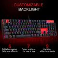 Motospeed CK104 RGB LED Backlit Wired red switch Mechanical Gaming Keyboard, 104 Keys Hot-Swap Mechanical Keyboard RGB colors. 