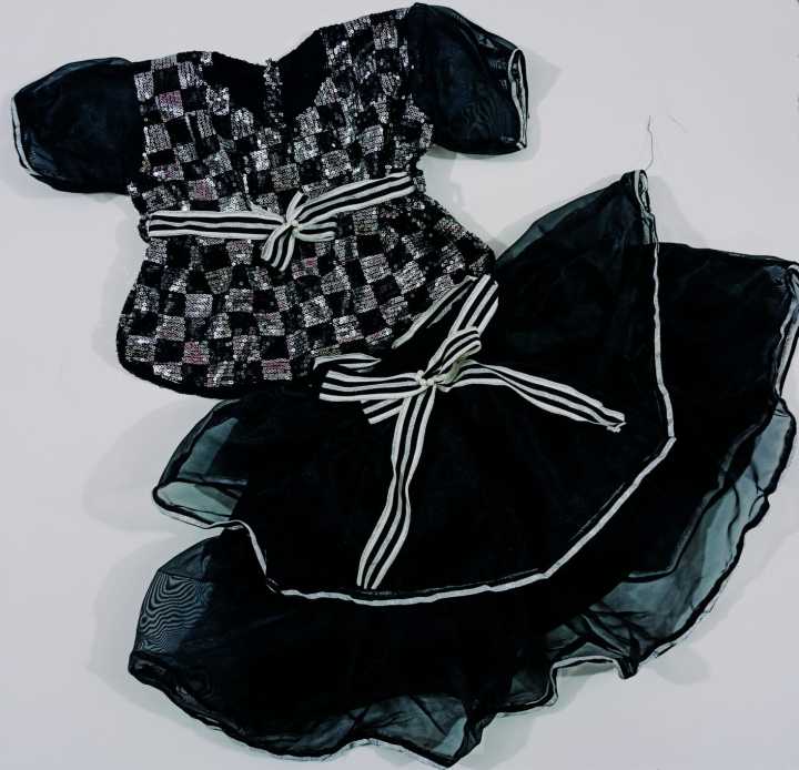 2 Peice Pretty Half Baby Girl Skirt Dress, Beautiful Embroidered Fancy Black  And Silver Dress For 9 to 12 Months Baby Girl , Toddler Baby Girl Clothe  Set Outfit_ Great Gift For Girls 2022 | Daraz.pk