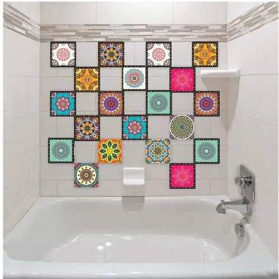 12%20pcs%20Colourful%20Tile%20Stickers%20for%20Home%20Decor%20-%20Walls%20Self%20Adhesive%20Designs%20(%204.8%20inch%20x%204.8%20inch%20)%20Designs%20Tiles%20Stickers%20Bathroom%20Kitchen%20Sticker%20Wall%20Art%20Sticker%20Wallpaper%20Border%20-%20Image%203