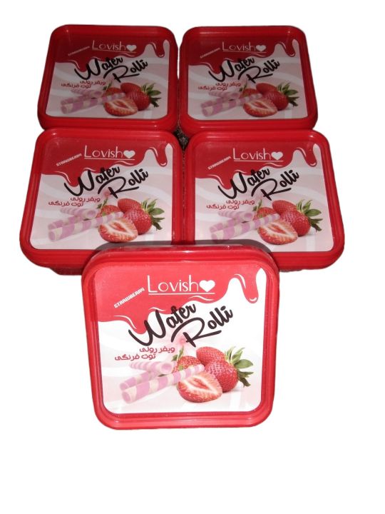 Lovish, imported wafer rolls Strawberry flavor