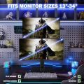 Dual Monitor Stand - Vertical Stack Screen Free-Standing Monitor Riser Fits Two 13 to 34 Inch Screen with Swivel, Tilt, Height Adjustable, Holds One (1) Screen up to 20kg HT05B-002P. 