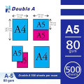 Double A - A5 Size Paper 80g. 