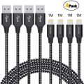 IWAVION iPhone Charger Cable 4pack 3ft 1m Lightning Cable Nylon Braided iPhone Cable USB Sync Cord Fast iPhone Charging Cable for iPhone Xs Max X XR 8 7 6s 6 Plus SE 5 5s iPad Mini Air iPod. 