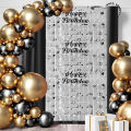 Happy Birthday Tinsel Metallic Shapes Foil Fringe Curtains Party Photo Sequin Square Streamer Backdrop For Celebration /Event /Birthday /Party Supplies Available In Multi Prints Shape Colors. 