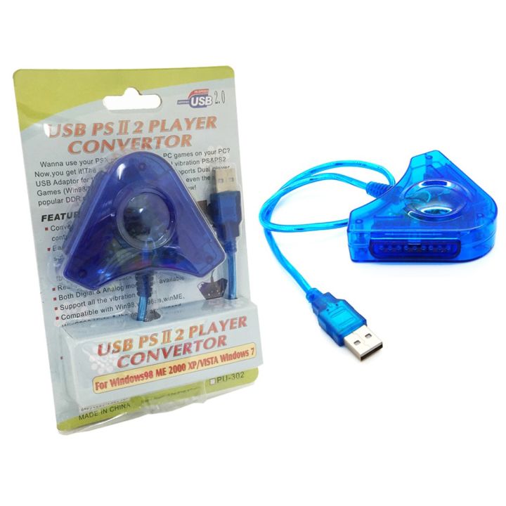 Ps2 Controller Adapter USB PS2 Controller Adapter, Dual Port PS1/PS2 Joypad Converter for PC ...