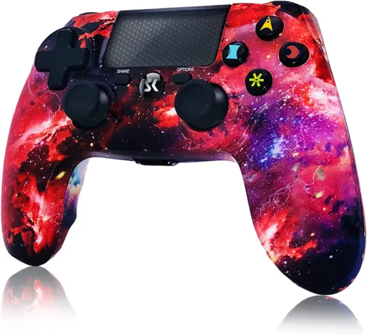 Wireless%20Controller%20for%20PS4,%20Blue%20Galaxy%20Nebula%20Style%20High%20Performance%20Double%20Vibration%20Controller%20Compatible%20with%20PlayStation%204%20/Pro/Slim/PC%20with%20Sensitive%20Touch%20Pad,%20Audio%20Function,%20Mini%20LED%20Indicator%20-%20Image%202