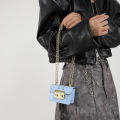 Lock, personality, temperament, chain lipstick, mini foreign style, early autumn, new simple foreign style, 2024 crossbody small square bag women. 