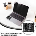 Universal for Mac OS Reference Keyboard Shortcut Sticker for Any MacBook Air/Pro/iMac/Mini Black. 
