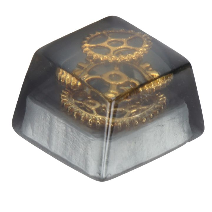 Resin Keycap HandMade CorrosionResistant Universal Mechanical Keyboard Accessories(Black Gear )