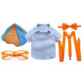 Blippi Glasses Hat Costume Dress Up Set Bowtie Suspenders Cosplay Adult Child. 