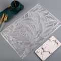 2Pcs / 4Pcs / 6 Pcs Gold Floral Vinyl Placemats Non Slip Dining Table Placemats. 