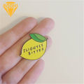 Cute Slightly Bitter Lemon Enamel Brooch Pin Backpack Hat Bag Accessory Badge. 