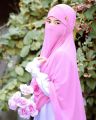 Simple & Beautiful Veil Charm Forehead Niqab Baby Pink Colour. 