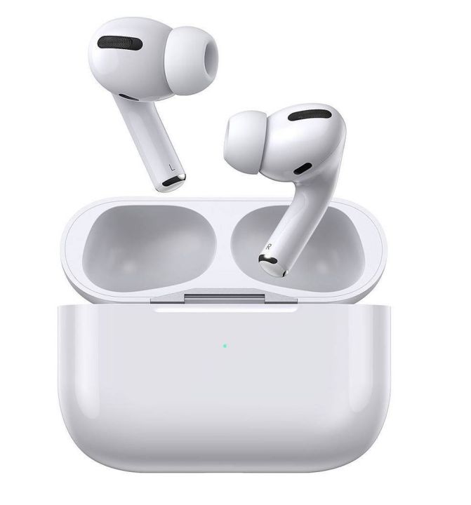 AirPods Pro Wireless Earbuds Bluetooth 5.0, Super Sound Base, Charging Case and Extra Earbuds, Pop-Up Feature Compatible with All Devices