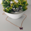 Girls Butterfly Multi Shaded Long Chain - Fashionable Butterfly Necklace For Womens - Crystal Never Fades Colorful Pendant For Ladies. 