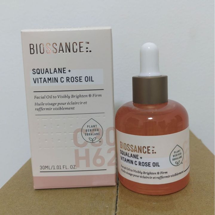 biossance Squalane Rose Essential Oil VC Vitamin Powder Brightening Delicate Essence 30m