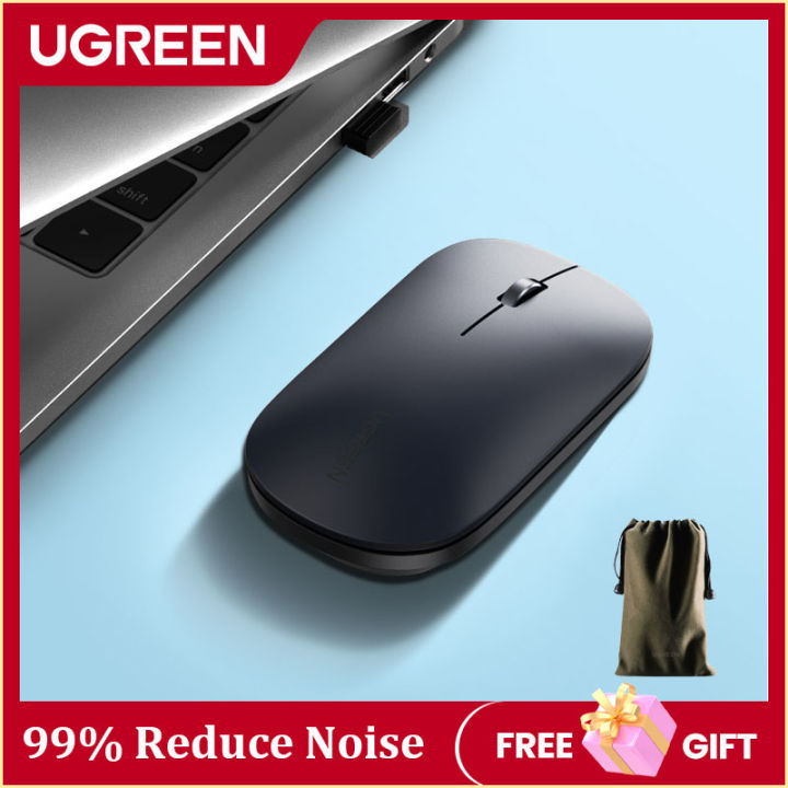 UGREEN Silent Wireless Mouse Adjustable 4000 DPI For MacBook Tablet Computer Laptop PC Mice 3cm Slim Quiet 2.4G Wireless Mouse