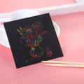 Scratch Art Set, 100 Piece Rainbow Magic Scratch Paper for Kids Black Scratch Off Art Crafts Notes Boards Sheet with 2 Wooden Stylus for Easter Party Game Christmas Birthday Gift. 