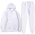 White Plain Winter Tracksuit Hoodie & Trouser Track Suit For Men & Women. 