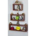BIG SMALL WALL HANGING SHELF LIGHT BROWN. 