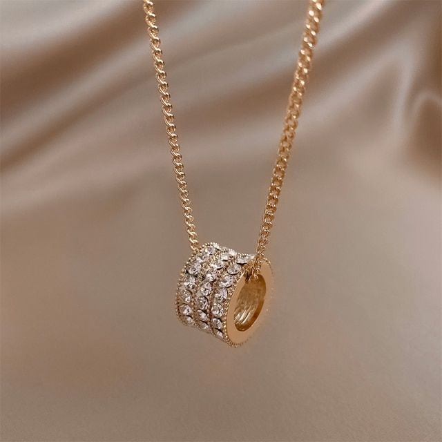 Korean Style Pearl Stone Cylinder Pendant Long For Woman Sweater Jewelry Party Girl Elegant Sweater Chain