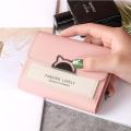 Women Wallet Small Cat Ear Wallet Cute Mini Wallet Unique Design Purse Ladies Contrasting Metal Buckle Wallet. 