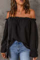 New solid color sexy one neck off shoulder shirt loose long sleeved pullover. 