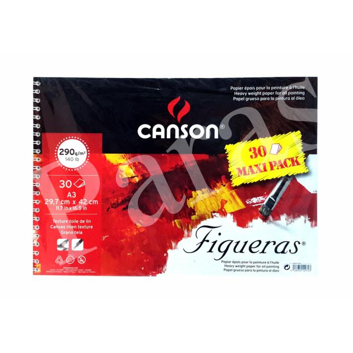 Canson Figueras Oil & Acrylic Paper Texture Pad Size 29.7 cm x 42 cm A3 Ring Bind