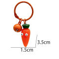 Small Size Carrot Keychain Decorative Cute PVC Gardener Keyring Shovel Keychain for Gardeners Key Decoration Promotional Item. 