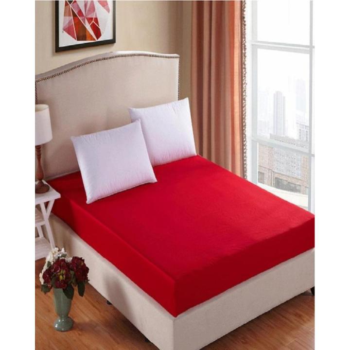 Red fitted bed lining king size 180*200 cm