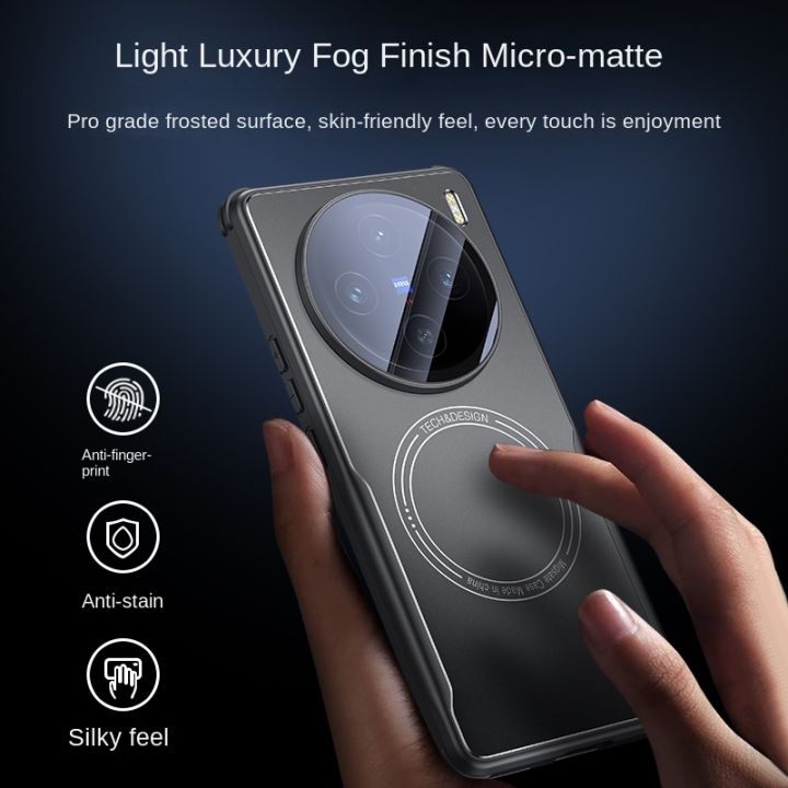 Magnetic Case For Vivo X200 X100 IQOO 12 Neo 9 S Ultra S20 S19 Y300 Pro Plus Mini Luxury Frosted Metal All-inclusive Lens Film All-in-one Shockproof Phone Cover