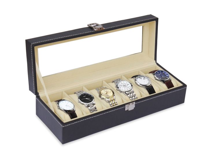 3/6%20Grid%20Faux%20Leather%20Watch%20Box%20Unisex%20Display%20Storage%20Organizer%20Watches%20Case%20PU%20Leather%203%20Grid%20Watch%20Box%20Holder%20Organizer%20Storage%20Box%20for%20Watches,%20Necklace,%20Bracelets%20-%20Image%204