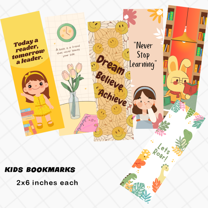 bookmarks for kids- pack of 6