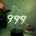 Juice Wrld Forever 999 Acrylic 3D LED Night Light Children's Bedroom Decorative Lamp. 