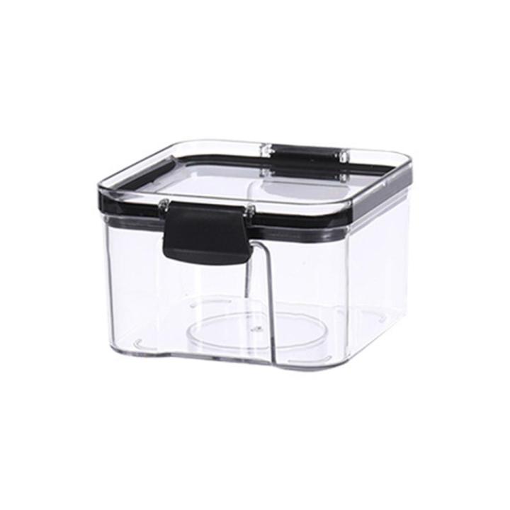 Transparent Sealed Storage Box Kitchen Food Grain Containers Square Nut Snack Storage Tank Airtight Pantry