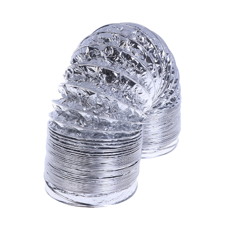 Pipe For in & Out 4 Inch 100mm Ventilator Pipe PVC Aluminum Tube Air Ventilation Pipe Hose Flexible Exhaust Duct 3/2M Air System Vent Bathroom, Kitchen.
