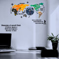 Gift Mall Large 127cm Wooden World Map Wall Clock with Vibrant Colors and Marble Texture for Home and Office Decor. 