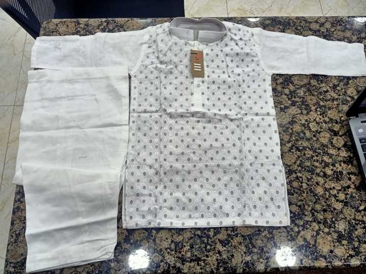 Summer Shalwar Kameez For Baby Boy In Round Neck Embroidery Print main image 1