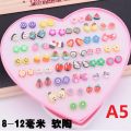Ready Stock & COD Boxed Love 36 Pairs of Plastic Stud Earrings Set. 
