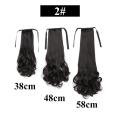 Long Curly Ponytail Wig Light Brown Drawstring Clip In Ponytail Hair Extensions Synthetic Heat Resistant Hair Tail. 